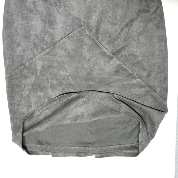 NWT 41 Hawthorn Faux Suede Gray Sheath Paneled Dress Size Medium Office Chic - Picture 14 of 15
